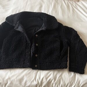 lululemon fuzzy black jacket